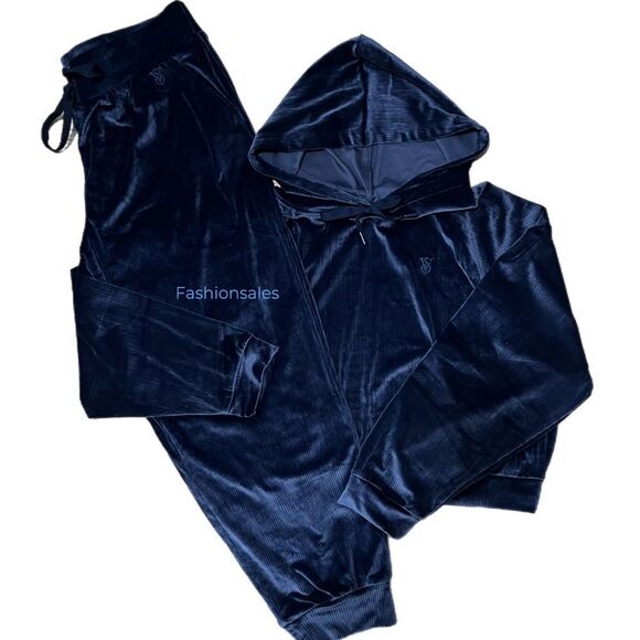 Victoria’s Secret Supersoft Cozy Ribbed Velour Tracksuit Hoodie & Joggers  XXL - Picture 1 of 11